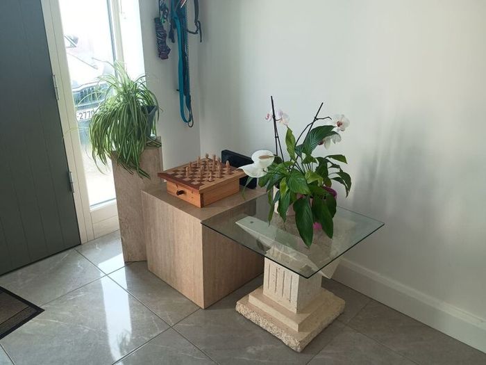 Small Mantle Coffee Table with 2 display units