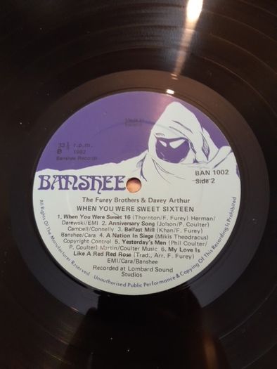 the fureys and davey arthur when you were sweet sixteen vinyl lp