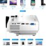 Video Projector, 55000 Hours Multimedia Home Theater Movie Projector, Compatible with TV Stick, Full HD 1080P Supported, HDMI, VGA, USB, AV, Laptop, iPhone, Android Smartphone Image 5