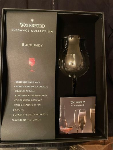 Two Waterford Elegance Collection Burgundy wine glass