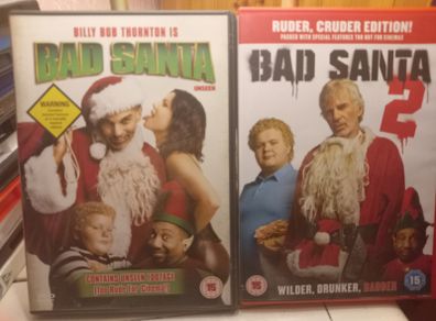 Bad Santa 1 & 2 Dvd Bundle Billy Bob Thornton Christmas Comedy Movies