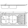 Kitchen Sink with Double Sinks Silver 1200x600x155 mm Stainless Steel Image 9