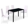 5 Piece Dining Table Set Black and White Image 2