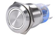 19mm 12v Stainless Steel Silver Shell Self Locking LED Waterproof Switch 5pieces