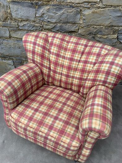 Superb Heavy Traditional Tartan Armchair.