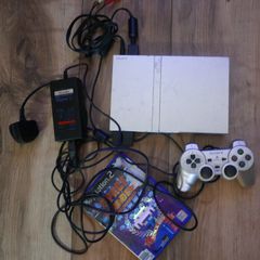 PlayStation 2 Slim Satin Silver PS2 Sony game Console