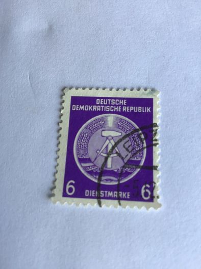 Old East Germany stamp - 6 Dienstmarke