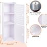 3 Tier Bathroom Storage Cabinet, Freestanding Organizer with Doors, White Waterproof Storage Floor Cabinet for Bedroom, Toilet, Living Room, Kitchen, Balcony, Office Image 2