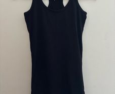 Long black racer back top