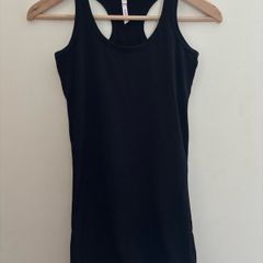 Long black racer back top