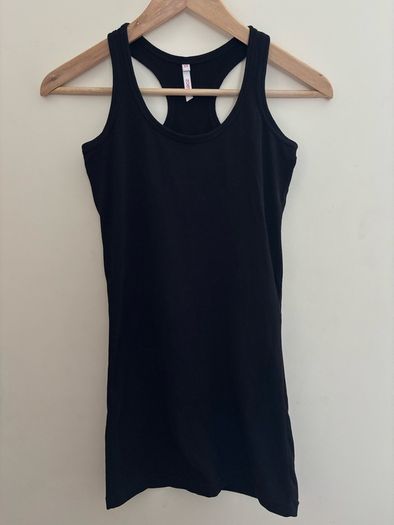 Long black racer back top