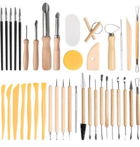 40Pcs Pottery Clay Sculpting Tools, Wooden Pottery Carving Tools Set Sculpture Ceramic Tools Kit Used for for Shaping, Modeling, Smoothing (FREE POSTAGE)