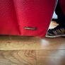 Roche Bobois red leather sofa Image 3