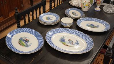 Antique Corona Ware Chantilly Pottery Lot