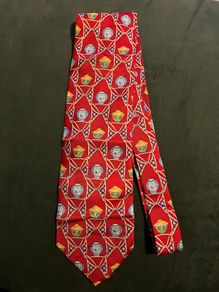 Vintage Silk Tie Vase Motif