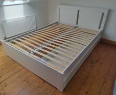 IKEA King Size White Songesand Bed Frame