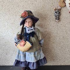 Collectible Porcelain Doll with Original Box  Storage Clearance Sold as seen