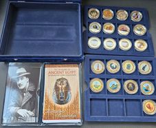 Ancient Egypt Gold Plated Coin Collection 21 Coins with Certificates in Original Holder