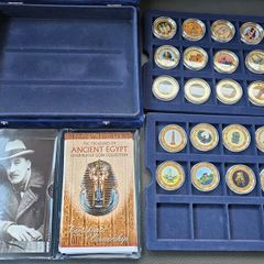 Ancient Egypt Gold Plated Coin Collection 21 Coins with Certificates in Original Holder