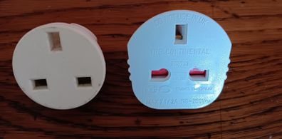 2 x Ireland>Europe Travel Adaptors