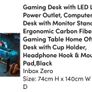Gaming Desk + LED lights + power outlet Image 3