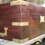 Antique Wooden Writing Box 19th century ,Brass fittings Image 4
