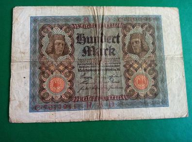 Antique German 100 Mark Banknote - 1910 Series (Circa 1920 Printing)