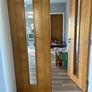 Oak engineered double doors with glass panels Image 3