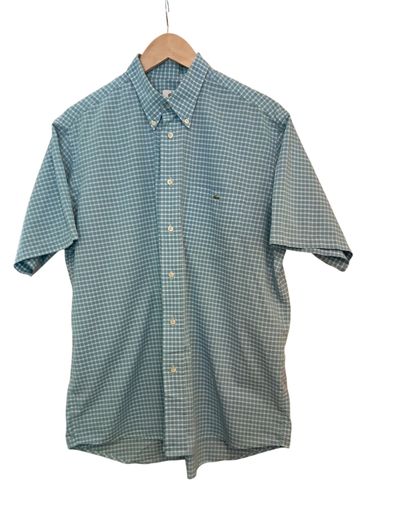 Lacoste micro-gingham cotton button-down shirt