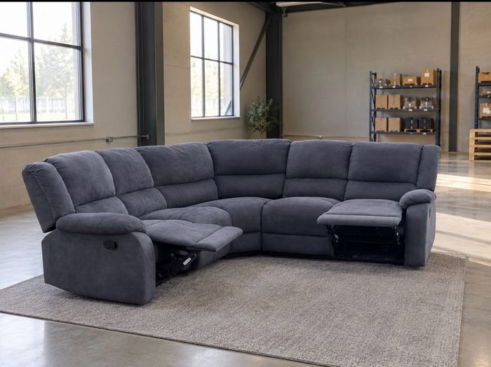 grey  recliner corner sofa