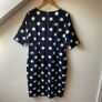 Hobbs London Astraea Navy Blue & Ivory Polka Dot Shift Dress  UK 14 Image 8