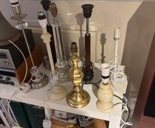 Mix and Match Lamp Shades and Bases - A Large Selection of Table Lamps - Denby, Laura Ashley, Marble Spiral Pillar Lamp, Ceramic Stacked Stone Style base, Small Alabaster / Marble lamps, Solid Brass, Chrome Reading lamp, Solid Wood Base and many more