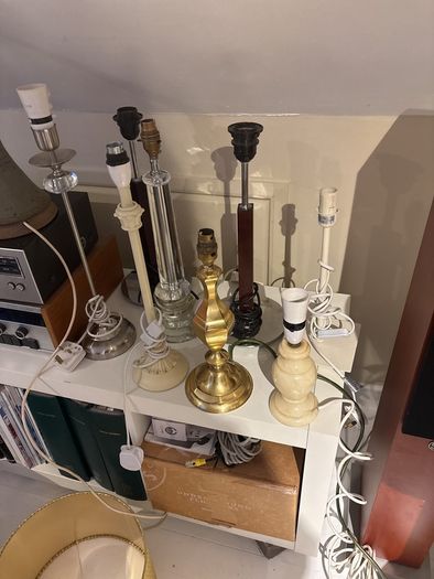Mix and Match Lamp Shades and Bases - A Large Selection of Table Lamps - Denby, Laura Ashley, Marble Spiral Pillar Lamp, Ceramic Stacked Stone Style base, Small Alabaster / Marble lamps, Solid Brass, Chrome Reading lamp, Solid Wood Base and many more