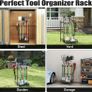 Garden Tool Tower Storage Rack 360 Rotating Garden Tool Holder Stand Storage Organizer Shelf with 6 Wheels Heavy Duty Rolling Tool Cart for Lawn Garage Shed Workshop Patios Image 6