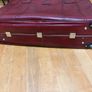 Vintage burgundy faux-leather suitcase Image 8