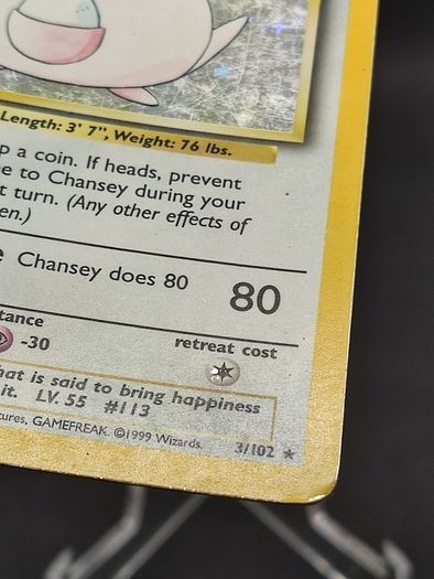 Chansey 3/102 base set Pokemon card
