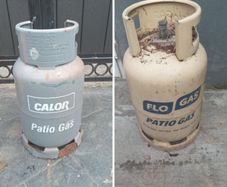 patio gas bottles ( half full)