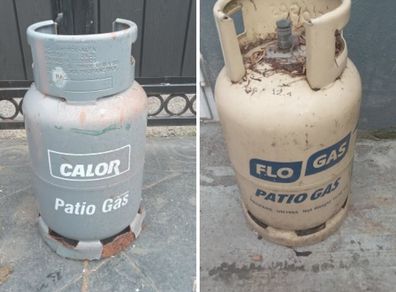 patio gas bottles ( half full)
