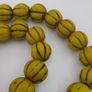 Antique African Yellow Melon Shape Glass beads Necklace Strands Image 5