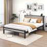 King Size Bed Frame with Storage Wooden Headboard Image 8