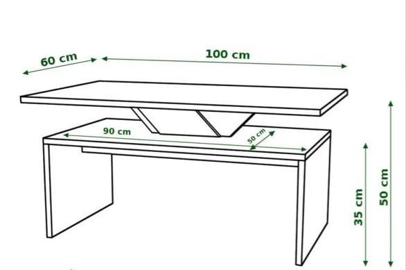 Rectangular White Oak Coffee Table With Shelf