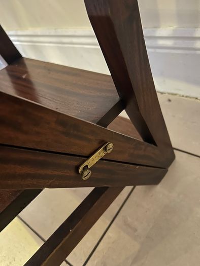 Wooden library chair and stepladder