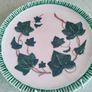 Hanging wall plate Majolica Zell Western Germany 7.75 inches Green Plate Grape Vines and Leaves MINTY Image 6