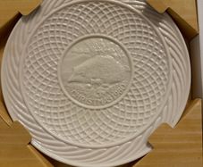 Belleek Hedgehog Plate. Limited Edition 1980. Christmas.