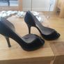 Office black suede peep toe high heels shoes Image 2