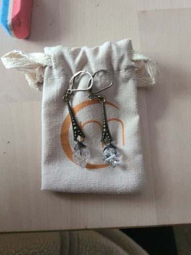 Earrings, Herkimer Dangle Earrings w/ Sterling Silver Hooks