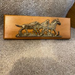 Vintage Brass Horse Key Hanger Wall Mounted