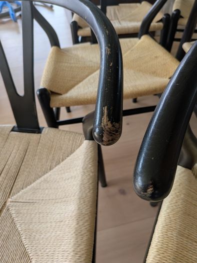 Set Of 6 Wegner-style Wishbone Dining Chairs