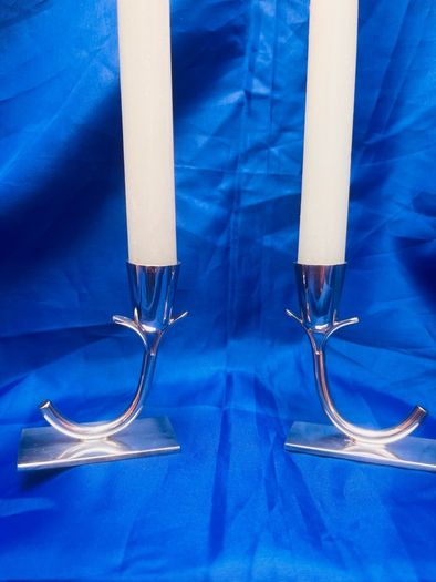 Silver plated candle holders