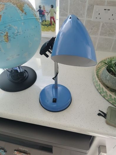 desk lamp and globe lamp